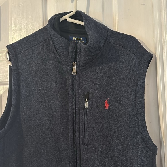 Men’s Polo Ralph Lauren Blue Brushed Fleece Full-Zip Vest Size Medium - Picture 3 of 7